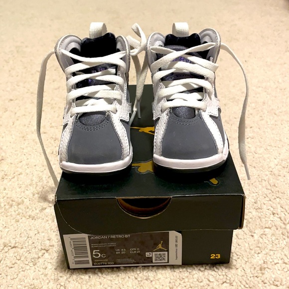 Jordan 7 Retro White/Varsity Purple - Picture 5 of 5